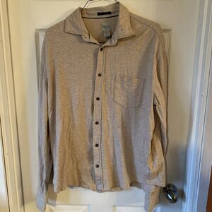 Giasone Men’s Size XL Long Sleeve Button Up Shirt Jersey Knit Minimal